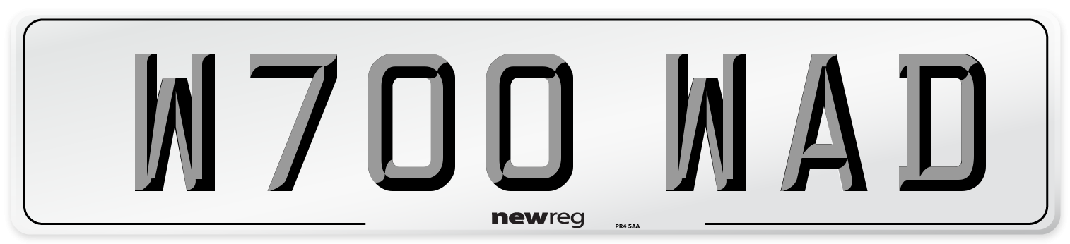 W700 WAD Number Plate from New Reg